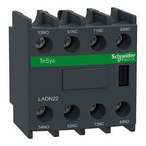 Schneider Electric Contactor Auxiliary And Mechanical Timer-LADN22- 2NO+2NC, Auxiliary Contact Block