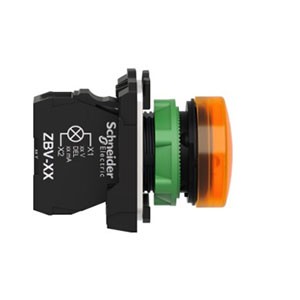 Schneider Electric Indicating Lamp-XB5AVM5- Pilot light, complete, 230-240V, Orange